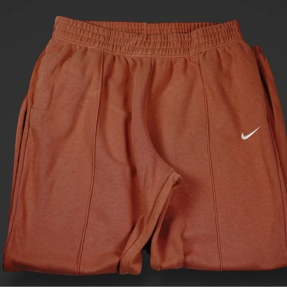 Nike Women’s Rust Orange Sportswear Essential Fleece Joggers Sweatpants Size L - Picture 8 of 17